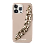 case&me Coque avec poignée de chaîne pour iPhone 13 Pro Max, poignée de chaîne pour Selfie, Rose Pastel