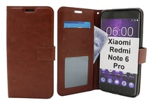 Crazy Horse Wallet Xiaomi Redmi Note 6 Pro (Brun)
