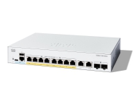 Cisco Catalyst 1300-8P-E-2G - Switch - L3 - Administrerad - 8 x 10/100/1000 (PoE+) + 2 x combo Gigabit SFP/RJ-45 - rackmonterbar - PoE+ (60 W)