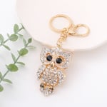 Kristalluggla Nyckelring Rhinestone Nyckelkedja Charm Uggla Nyckelring Uggla Handväska Charm Hänge Bling Uggla Charm Glittrande Uggla Handväska Prydnader Gåvor Silver