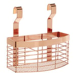 Premier Housewares Hanging Storage Basket Metal Wire Wall Mounted Basket Rose Gold Iron Finish Wire Wall Basket 21 x 20 x 12