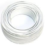 Câble de Haut-Parleur 2 x 0,75 mm² – Blanc – 25 m câble – CCA – Câble Audio – Boîte