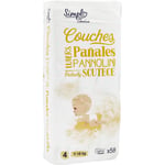 Couches Taille 4 : 7-18 Kg Simpl Choice - Le Paquet De 58
