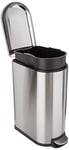 Amazon Basics Bathroom Rectangular Bin With Stainless Steel Bar Pedal, Soft-Closing Mechanism For Home and Office Use, 40 Litre/10.5 Gallon, Silver