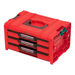 QBRICK SYSTEM Malette Outils Boîtes à Outils Valise PRO Drawer 3 Toolbox 2.0 Expert RED Ultra HD Rouge 460 x 320 x 260 mm