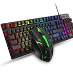Jedel GK110+Gaming Keyboard and Mouse Set Rainbow LED USB For PC Laptop PS4 Xbox