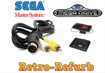 Sega Master System - Mega Drive - RCA AV Composite Cable - Stereo TV Lead - NEW