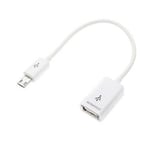 NOVAGO Câble OTG Micro USB Compatible avec Samsung S7 S6 S5 /Galaxy Note,Galaxy Tab 3 8'' /10'' /Tab 4/Tab S 8.4, LG G3, G4, Huawei. (Blanc)