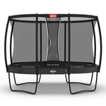 Studsmatta BERG Grand Champion Grå 350x250 oval Airflow PRO + skyddsnät Deluxe 