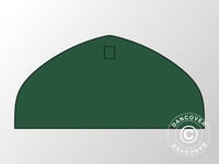 Ändvägg enkel för tälthall, rundbågehall Lagertält Förrådstält 9x4,42m, PVC, Grön