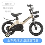 cuzona Children's bicycle bicycle bicycle 3-6-7-10 year old baby 12/14/16 inch male and female children stroller-16 inch_Magnesium alloy spoke wheel [Champagne Gold] package