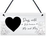 RED OCEAN Days Until We Become Mr And Mrs Hanging Sign Wedding Gift Countdown Sign Keepsake