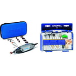 Dremel 3000 Outil Rotatif Multifonction 130W avec 15 Accessoires et 1 Sac & Kit Pollisage - Coffret avec 20 Accessoires de Nettoyage et Polissage et Pâte à Polir pour Outils Rotatifs Multifonctions