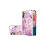 Samsung Galaxy A13 / A04s pinkki marmori sormuspidike suojakuori