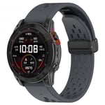 22mm Silikonarmband för Garmin Epix Pro 47mm/Fenix 7/Fenix 7 Pro Mörkg