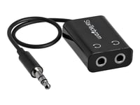 StarTech.com Black Slim Mini Jack Headphone Splitter Cable Adapter - 3.5mm Audio Mini Stereo Y Splitter - 3.5mm Male to 2x 3.5mm Female (MUY1MFFADP) - Diviseur pour casques - mini-phone stereo...