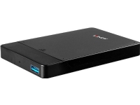 Lindy 43331, HDD- / SSD kabinett, 2.5, Serial ATA III, 5 Gbit/s, USB-anslutning, Svart
