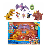 Paw Patrol Dino Rescue Set With Chase, Marshall & Skye And 3 Dinosaur Figures