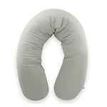 hauck Coussin de Grossesse, Coussin Allaitement XXL Nurse N Care avec Micro-Billes, 100% Oeko-TEX® Standard, Soutien Dos et Ventre, Rigidité Adaptable, avec Sac de Transport, Lavable - Anthracite