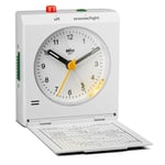 Braun Analogue Travel Alarm Clock Vintage Style With Snooze Function -BC05 White
