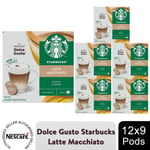 Nescafe Dolce Gusto Starbucks Coffee Pods 9x Boxes / 108 Caps Latte Macchiato