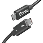 Plugable Câble Thunderbolt 4 avec charge de 240 W, certifié Thunderbolt, 1 m, 1 écran 8K, 40 Gbit/s, compatible avec USB 4, Thunderbolt 3, USB-C