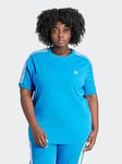 Adidas Originals Womens Plus Size 3 Stripe Tee - Blue