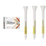 TITLEIST Velocity Golf Balls, Adults Unisex, White, One Size & PTS Unisex Golf Wooden Tees 2 3 4 bag of 100 Tees, 100, Tees UK