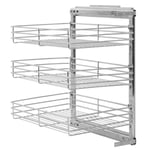 vidaXL Utdragbar inredning köksskåp 3 hyllor silver 47x35x56 cm Silver