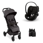 ABC DESIGN Buggy Ping 3 Trekking falcon inkl. adapter och Cybex Cloud G babyskydd i-Size Magic Black