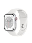 Watch Series 8 GPS + Cellular 41mm Silver Aluminium Case with White Sport Band
