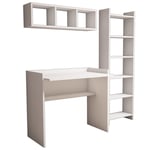 Työpöytä hyllyillä Kalune Design Matilda, valkoinen