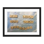 Get Lost Find Yourself Travel Scrabble Large Art Print Poster Wall Decor 18x24 inch Supplied Ready To Hang With Included Mount Brackets
