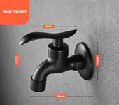 Faucet Wall Mounted Lengthen Washing Machine Tap Mop Pool Tap Black Color Garden Outdoor Water Modern Kitchen Bathroom Faucet-A1