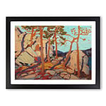 Pine Cleft Rocks By Tom Thomson Classic Painting Framed Wall Art Print, Ready to Hang Picture for Living Room Bedroom Home Office Décor, Black A2 (64 x 46 cm)