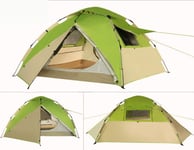 GUO Multi-person 360° Panoramic Family Camping Stable Steel Tube Structure 100% Waterproof Dome Frame Pop-up Tunnel Beach Awning Multi-person Tent-green
