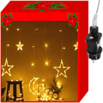 Juldekoration LED-gardin Varmvit - Måne & stjärnor 138 LED-lampor