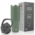 Riley Joy Gourde Isotherme 2.0 - Travel Mug Isotherme 1.2L - Gobelet avec Paille Poignée, Thermos Café pour Chaud ou Glacé en Acier Inoxydable sans BPA pour Voyage Camping