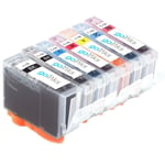 7 Ink Cartridges (Set) to replace Canon PGI-5 & CLI-8 Bk C M Y PC PM Compatible