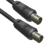 Coaxial TV Aerial COAX Cable RF Fly Lead Digital Male to Male Wire 1m Black