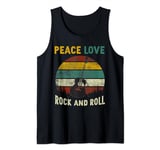 Peace Love Rock & Roll Guitar Player Guitarist Vintage Tank Top