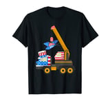 Crane Truck Firecrackers Kids 4th Of July Baby Boys Toddler T-Shirt