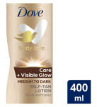 Dove Visible Glow Medium to Dark Self Tan Lotion 400 ml; Brand New; Genuine