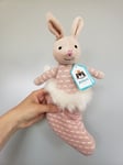 Jellycat Shimmer Stocking Bunny Soft Toy BNWT - Pink Rabbit 