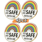 Du är säker med mig pins emalj knappnåls pinne regnbåge pride pin sjuksköterska läkare student brosch pin badge pin