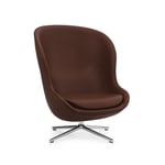 Normann Copenhagen Hyg armchair Leather ultra 41598 cognac, base in aluminium