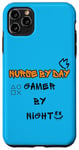 Coque pour iPhone 11 Pro Max infirmière le jour, joueur de nuit