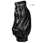VHGYU Golf Bags Lightweight Golf Bag Men Waterproof PU Golf Stand Bag Black Sgolf Travel Case Organizer Adult Golf Cart Bag,2pcs Premium Construction (Color : Black, Size : As shown)