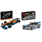 LEGO 42141 Technic McLaren Formula 1 2022 Replica Race Car Model Building Kit & 76917 Speed Champions 2 Fast 2 Furious Nissan Skyline GT-R (R34)