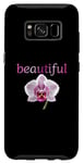 Coque pour Galaxy S8 Élégante fleur d'orchidée amour et simplicité inspirée de la nature